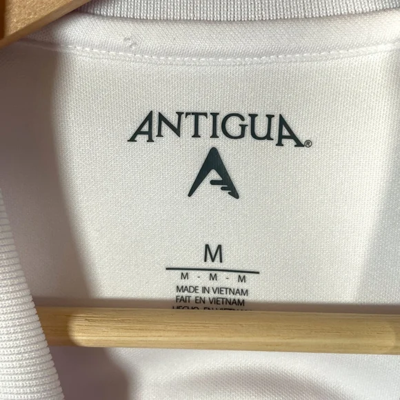 Antigua UPF 50+ Desert Dry XtraLite Polo Men's MEDIUM White Golf Performance NEW - Picture 5 of 12